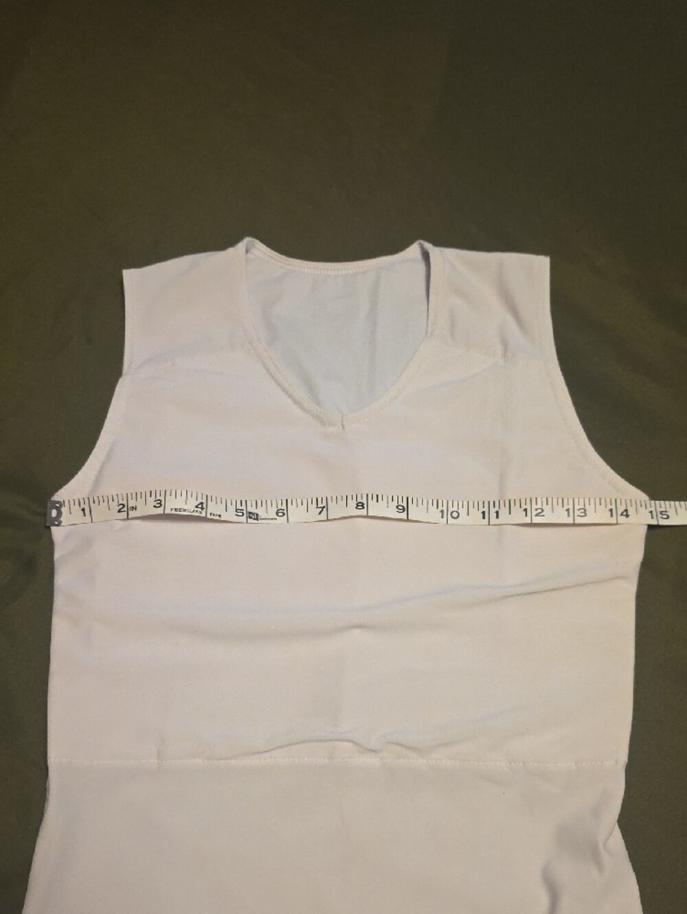 gc2b FtM Trans Chest Binder White V-Neck Full Length XL - Picture 3 of 5